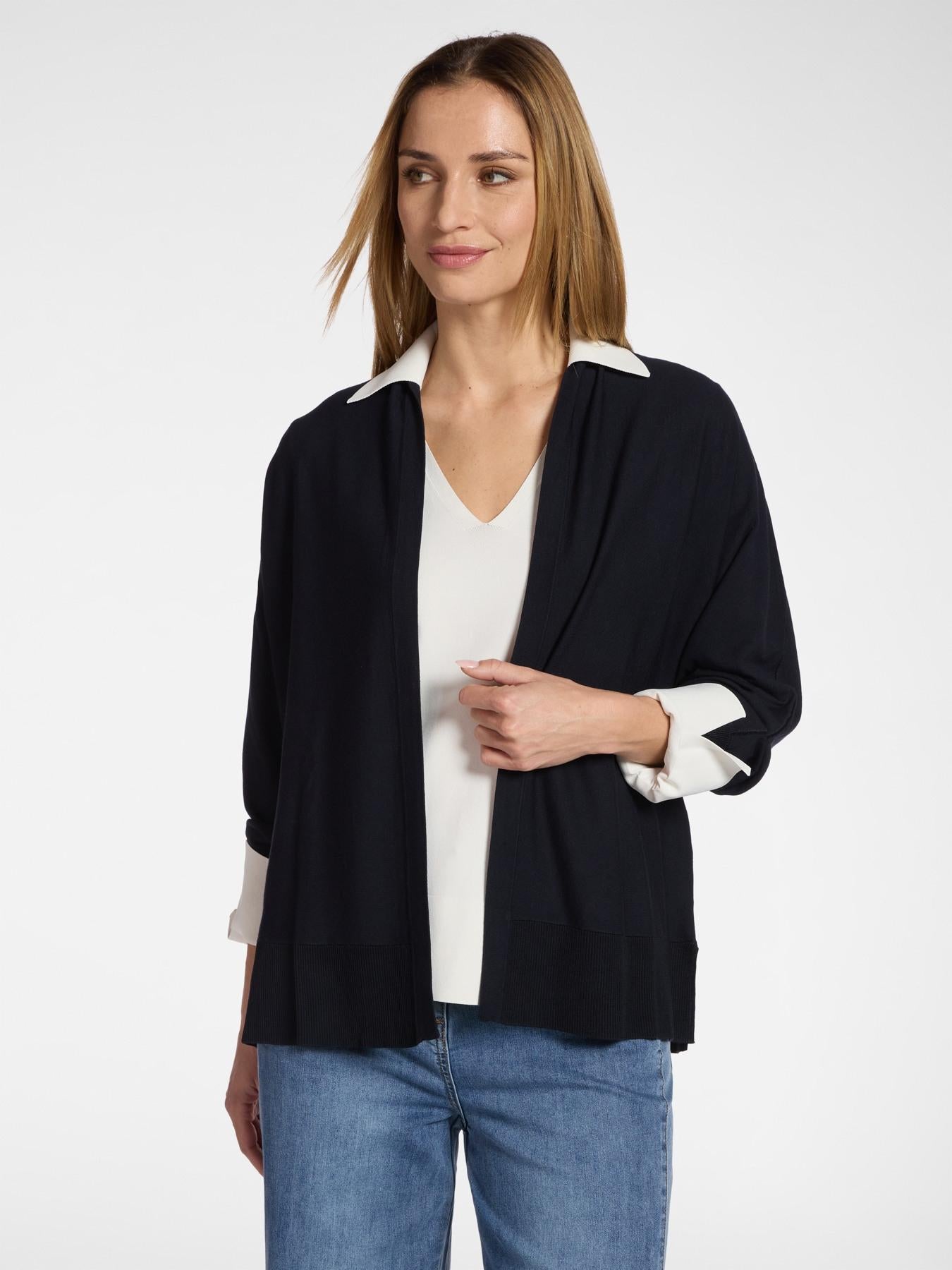 Cardigan aperto davanti misto viscosa<BR/> M568E001954N 34 ELENA MIRO 