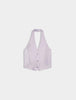 Gilet aderente misto lino rasato