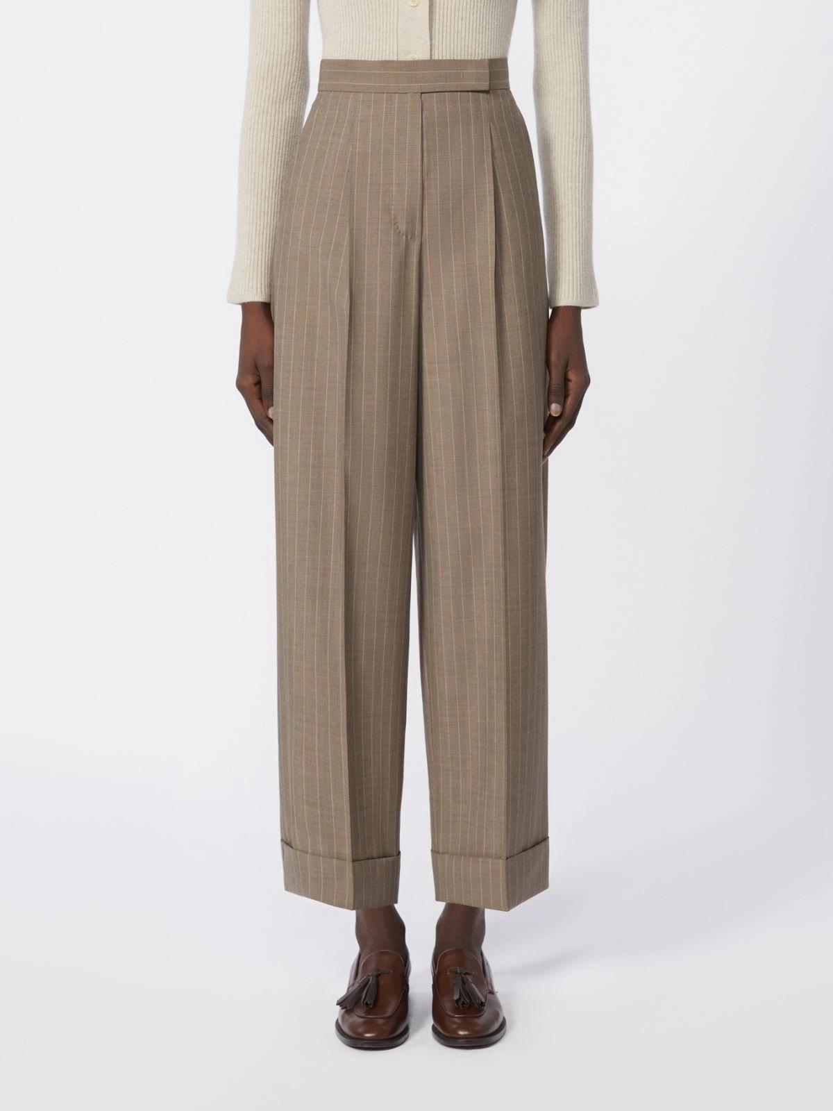 MXMMANETTA<BR/>Pantalone in lana gessata MXMMANETTA 001 MAX MARA 