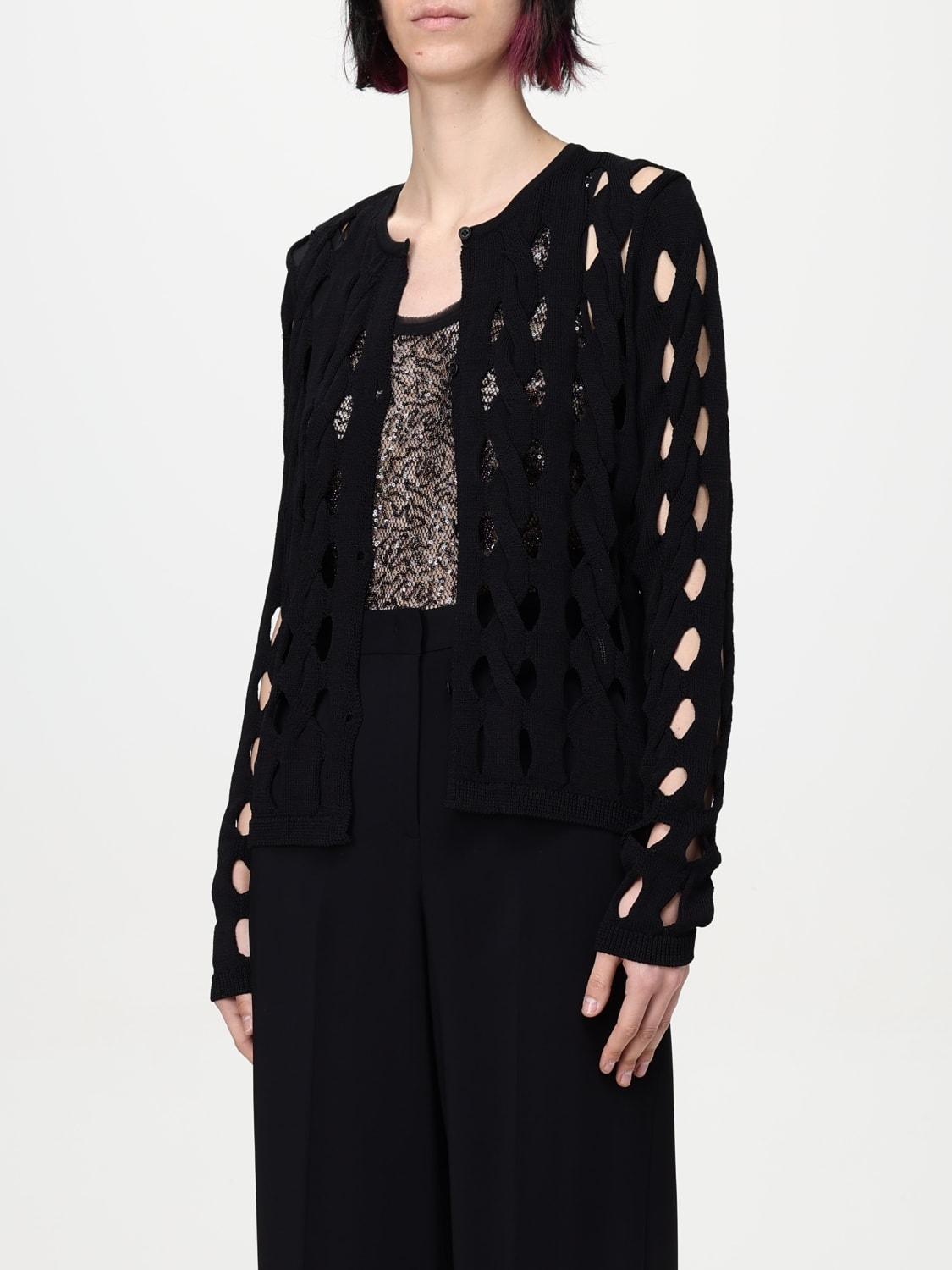 Cardigan corto in maglia traforata