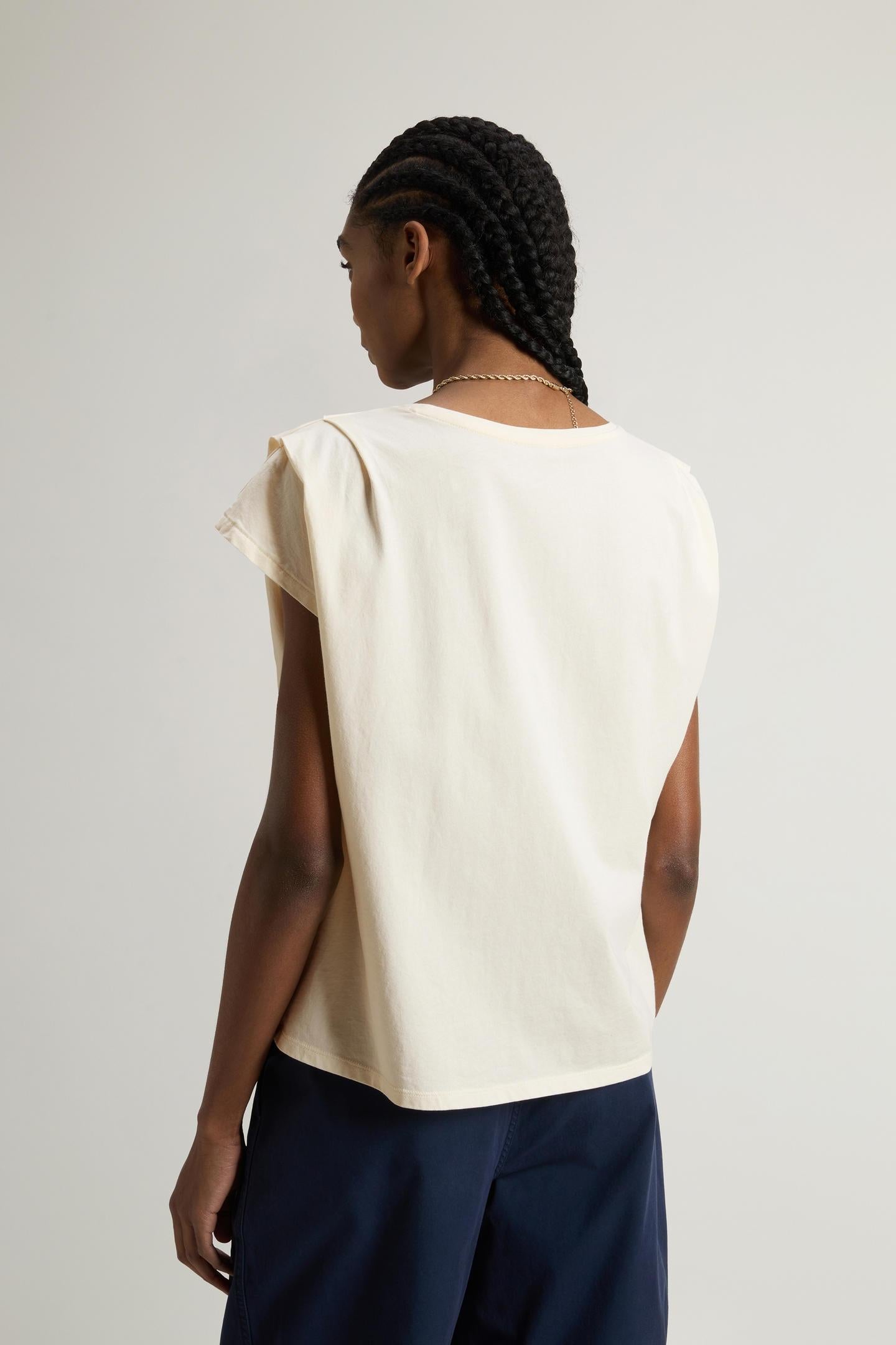 T-shirt girocollo in puro cotone Pima CFWWTE0110FRUT3855 8887 WOOLRICH 