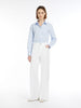 Pantalone donna wide leg in drill di cotone