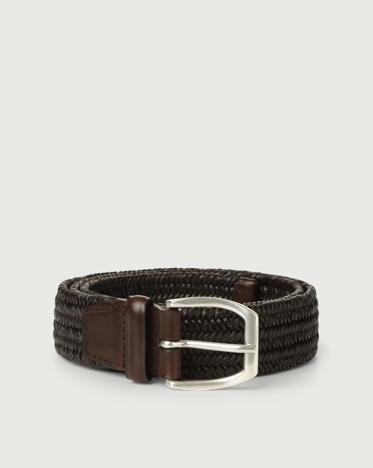 Cintura intrecciata Wide in pelle<BR/> U07187WID MORO ORCIANI 