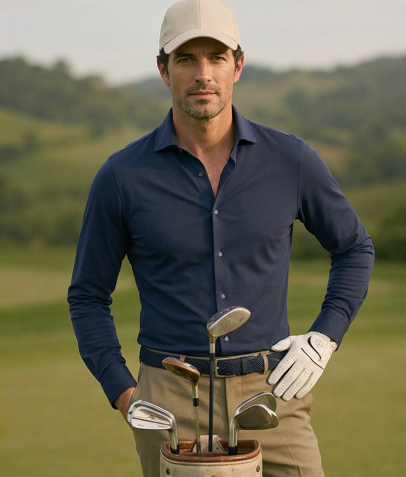 MANHATTAN<BR/>Camicia slim fit in tessuto tecnico unito high-performance MANHATTAN 511 CRUNA 