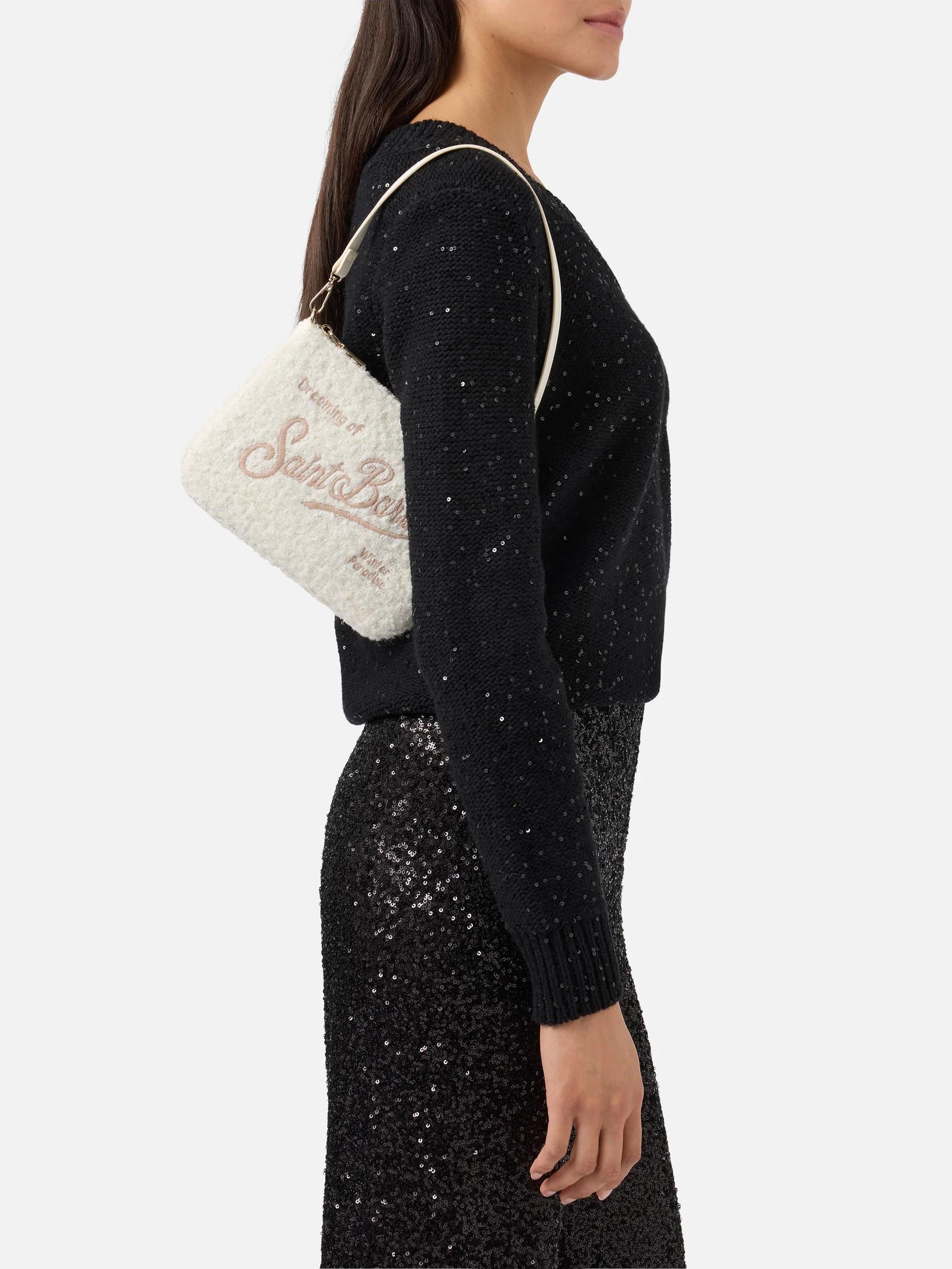 Borsetta a spalla Parisienne Mini Tweed bianca PARM004 01320I MC2 SAINT BARTH 