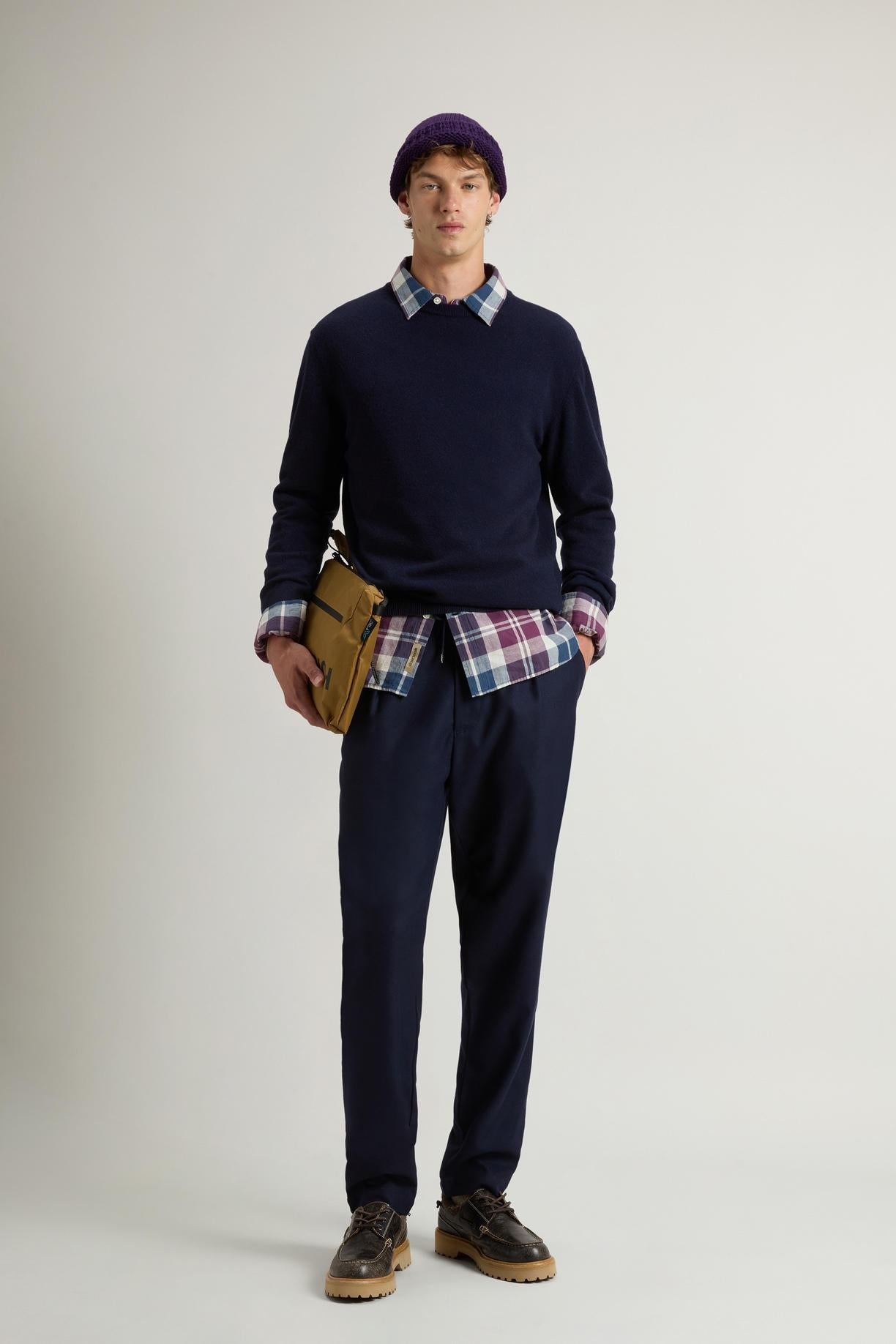 Maglione girocollo in pura lana d'agnello<BR/> CFWOKN0278MRUF0469 3989 WOOLRICH 