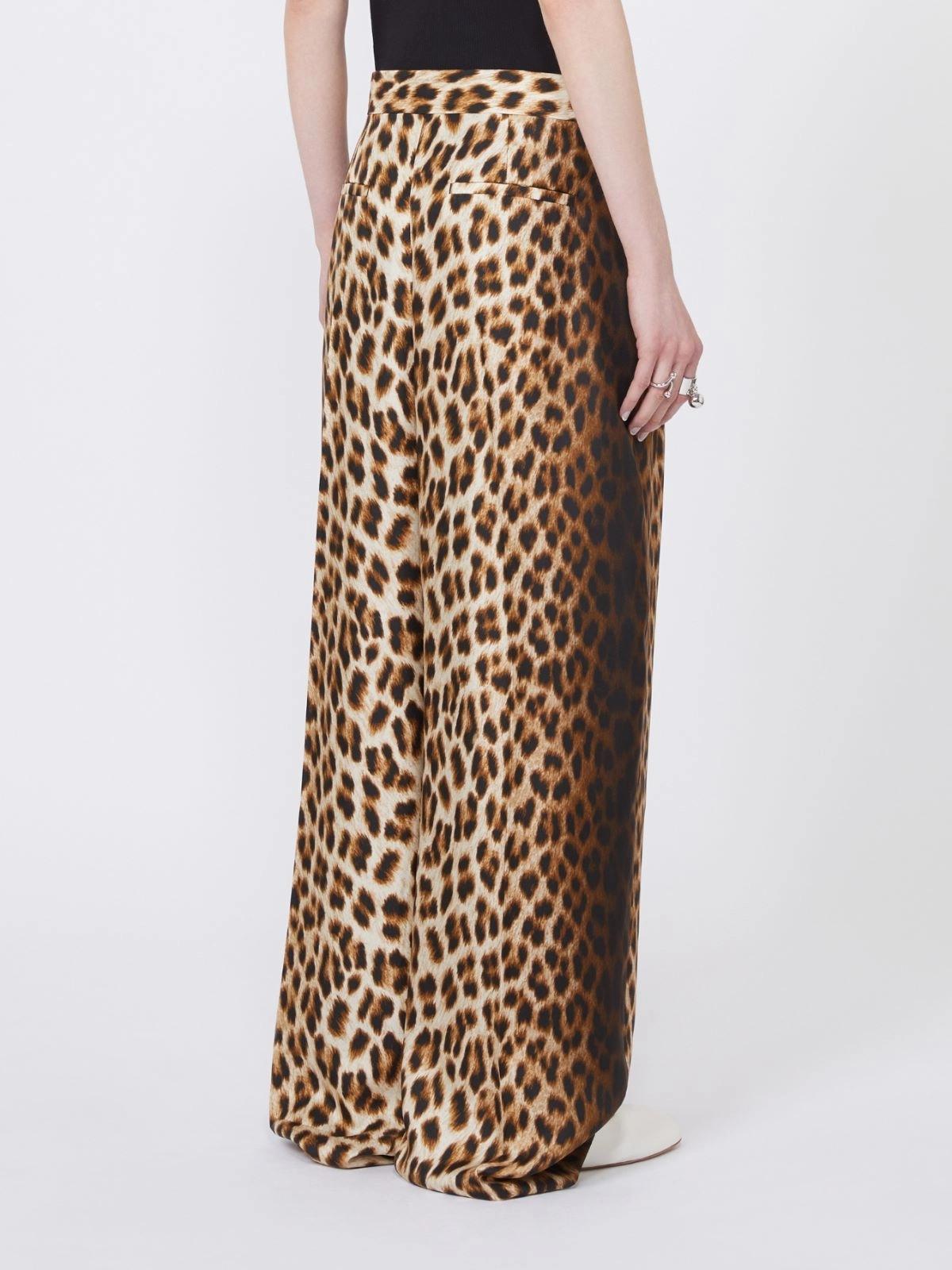 Pantalone in pura seta animalier - Cammello<BR/> SPXOBLO 001 SPORTMAX 