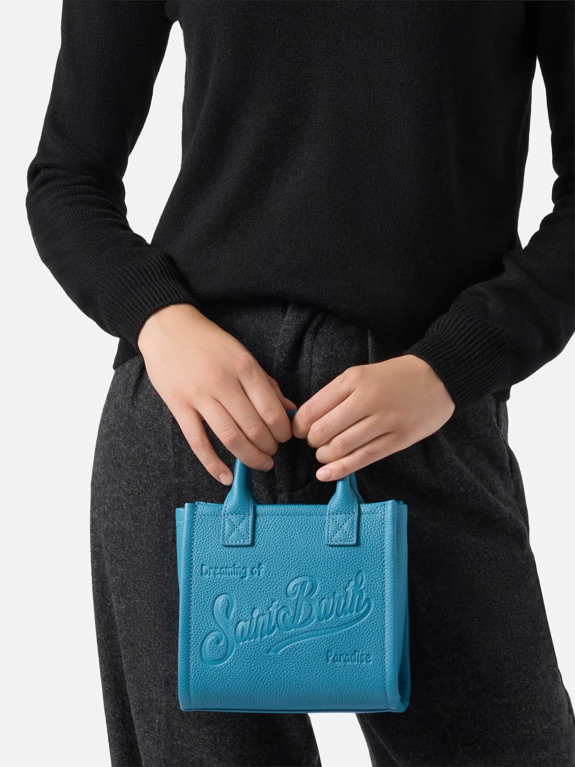 Borsa a spalla Vanity Bag Mini in pelle martellata ottanio VANMI001 00533I MC2 SAINT BARTH 