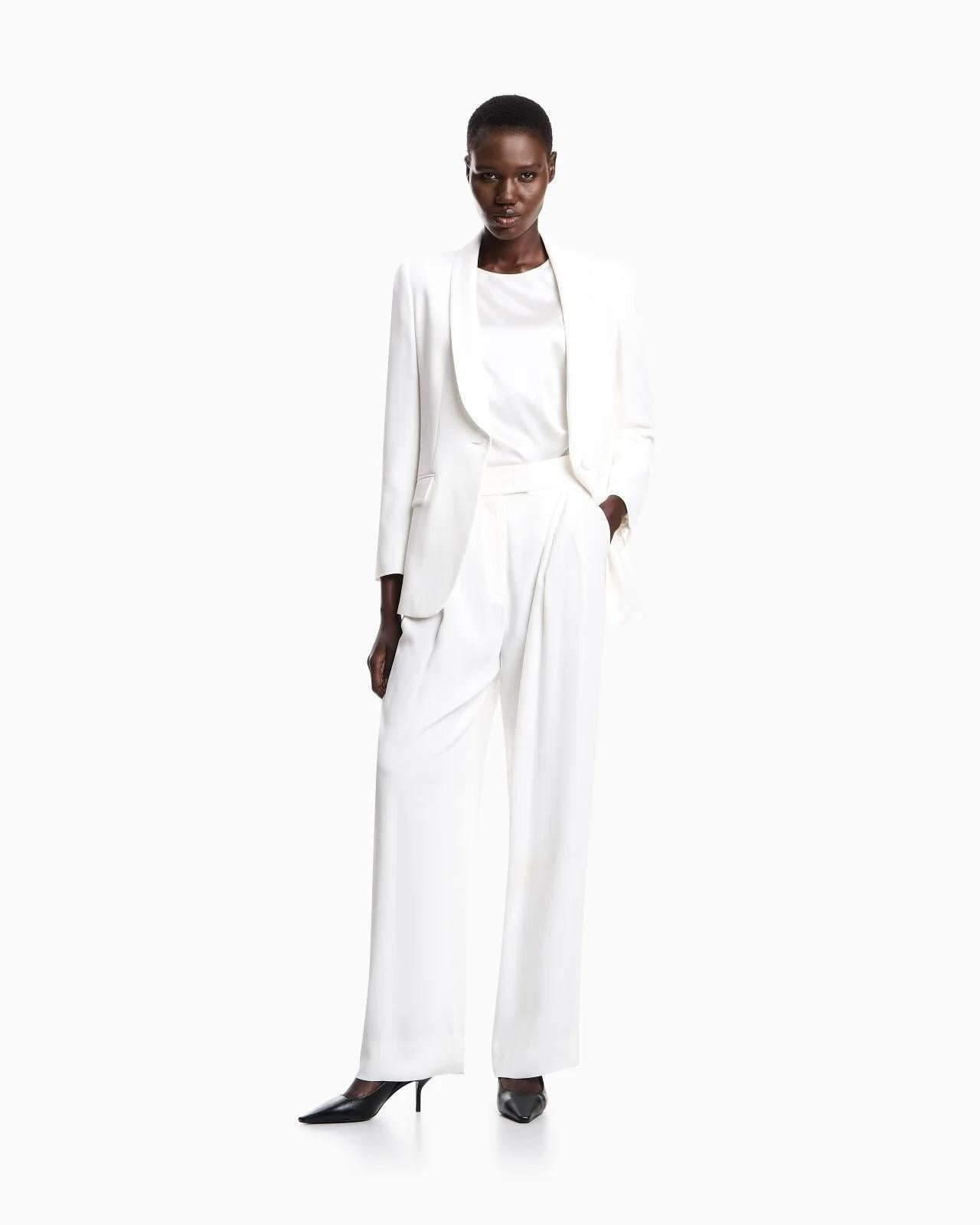 Blusa in raso di seta 8N2K152NXXZ 101 ARMANI 