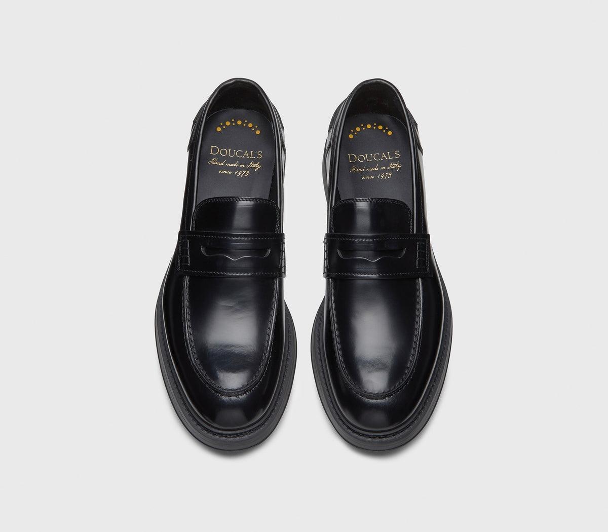 Mocassino in pelle nera<BR/> 2726BRUGES NERO DOUCAL'S 