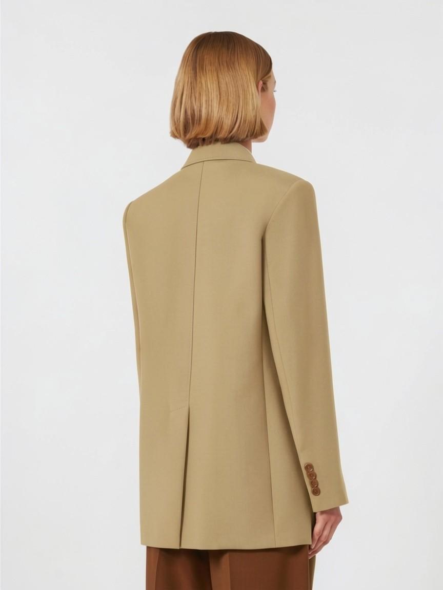 Blazer monopetto in lana stretch - Cioccolato<BR/> MSTBALCO 002 MAX MARA STUDIO 