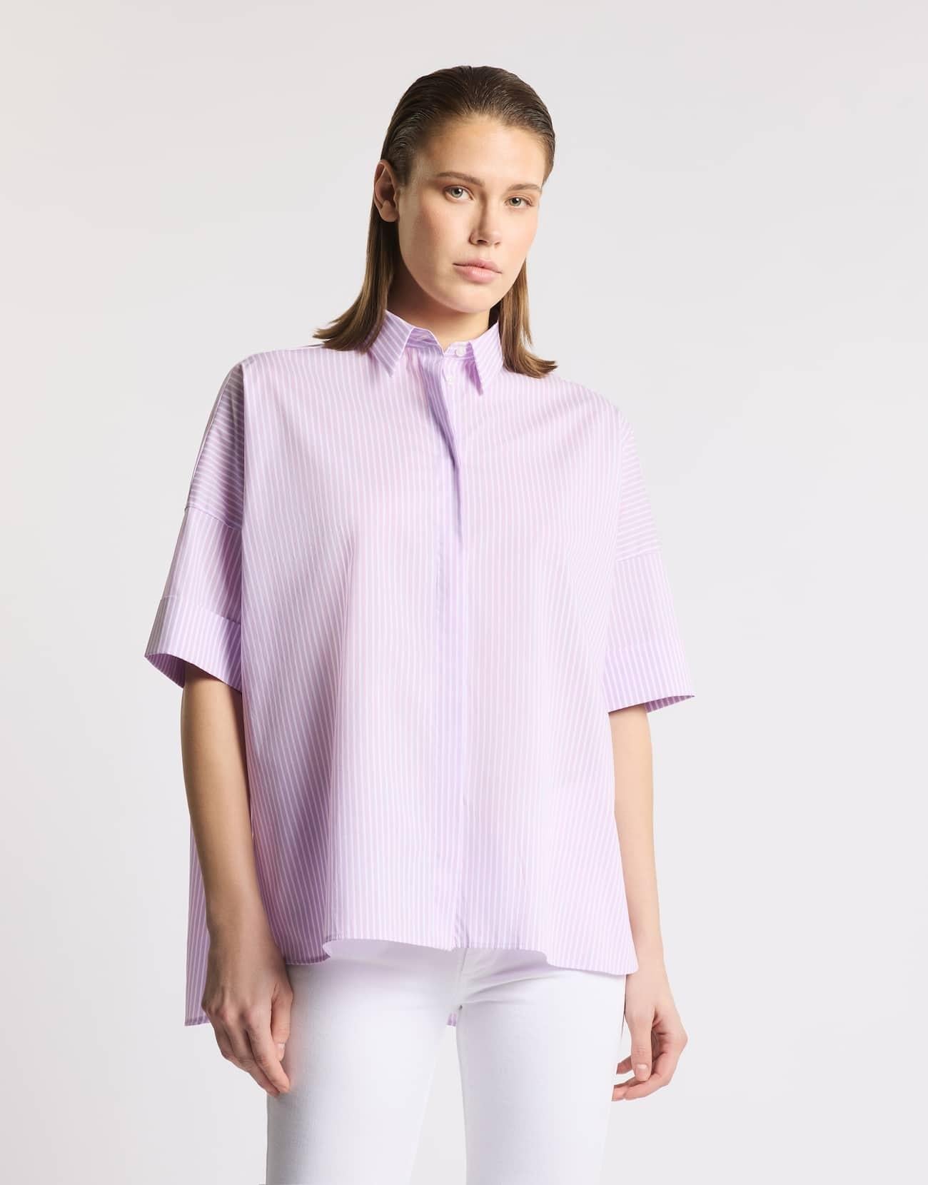 Camicia Comfort Fit in Popeline Stretch<BR/> NCWA552552SZCM L011 FAY 