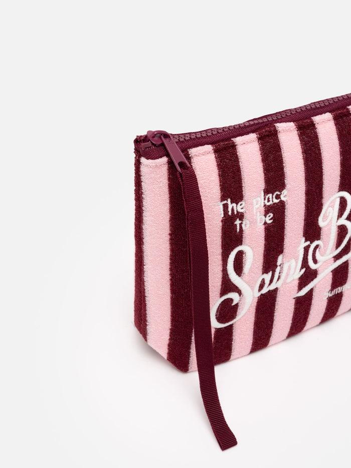 Pochette Aline in spugna con motivo a righe<BR/> ALI0003 00117H MC2 SAINT BARTH 