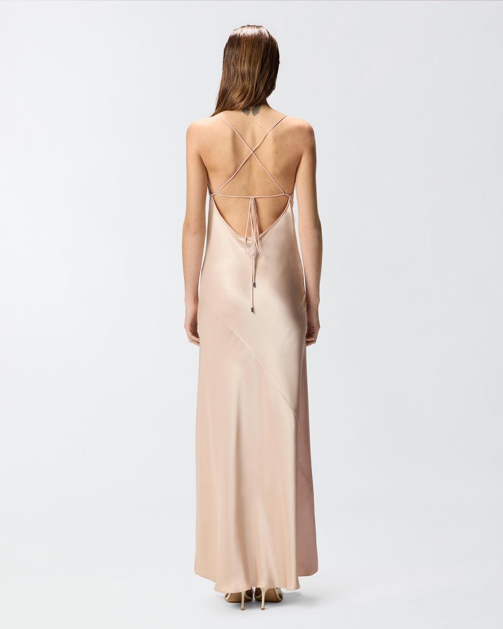 Abito slipdress lungo in satin<BR/> 106587A1Y5 Q35 PINKO 