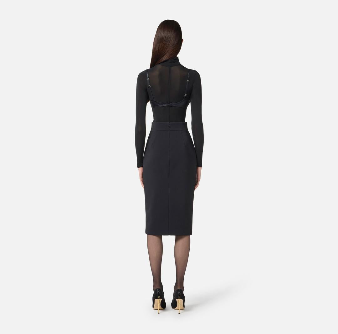 Gonna in crêpe leggero con zip GO13456E2 110 ELISABETTA FRANCHI 