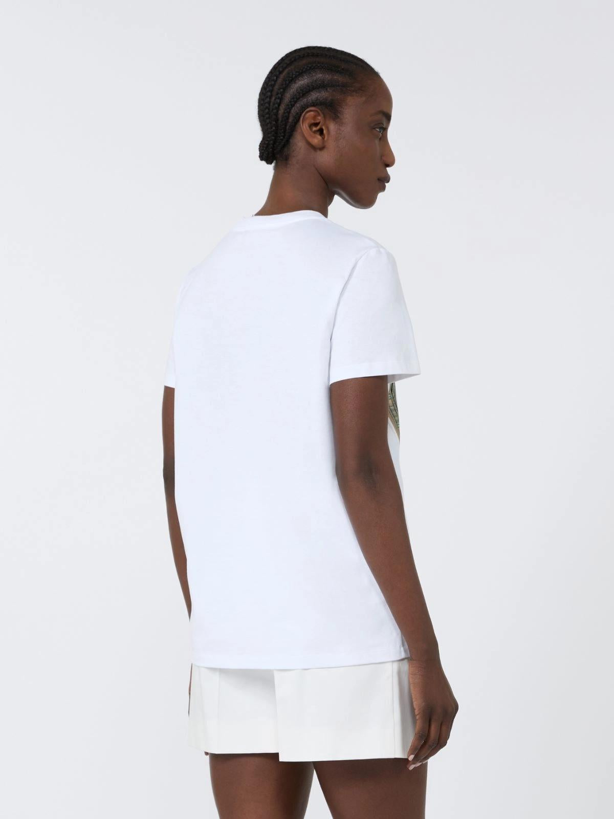 T-shirt in jersey di cotone - Bianco ottico<BR/> MXMSPADINO 019 MAX MARA 