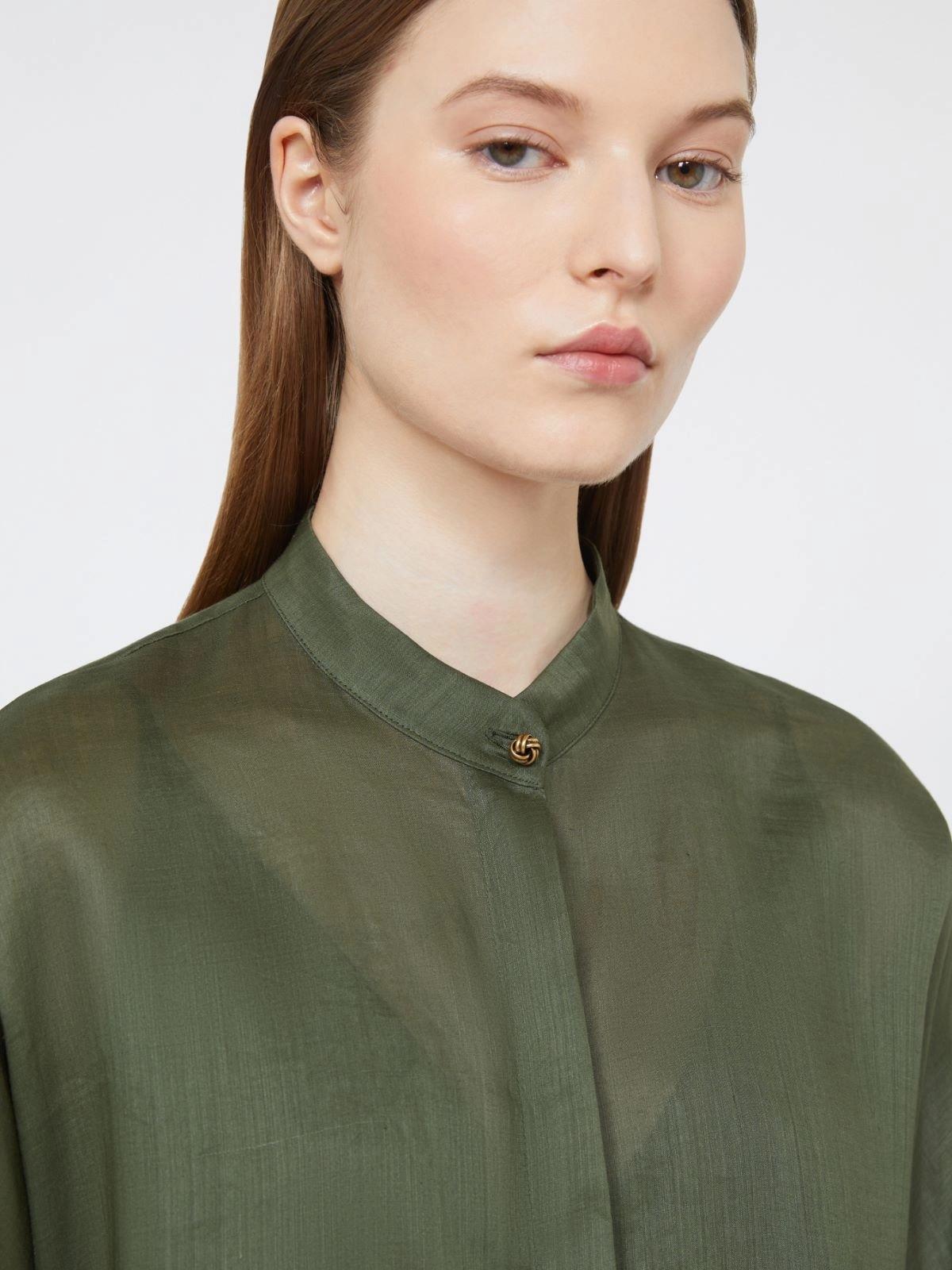 Camicia in tela ramié - Verde kaki<BR/> MSTBALDI 061 MAX MARA STUDIO 