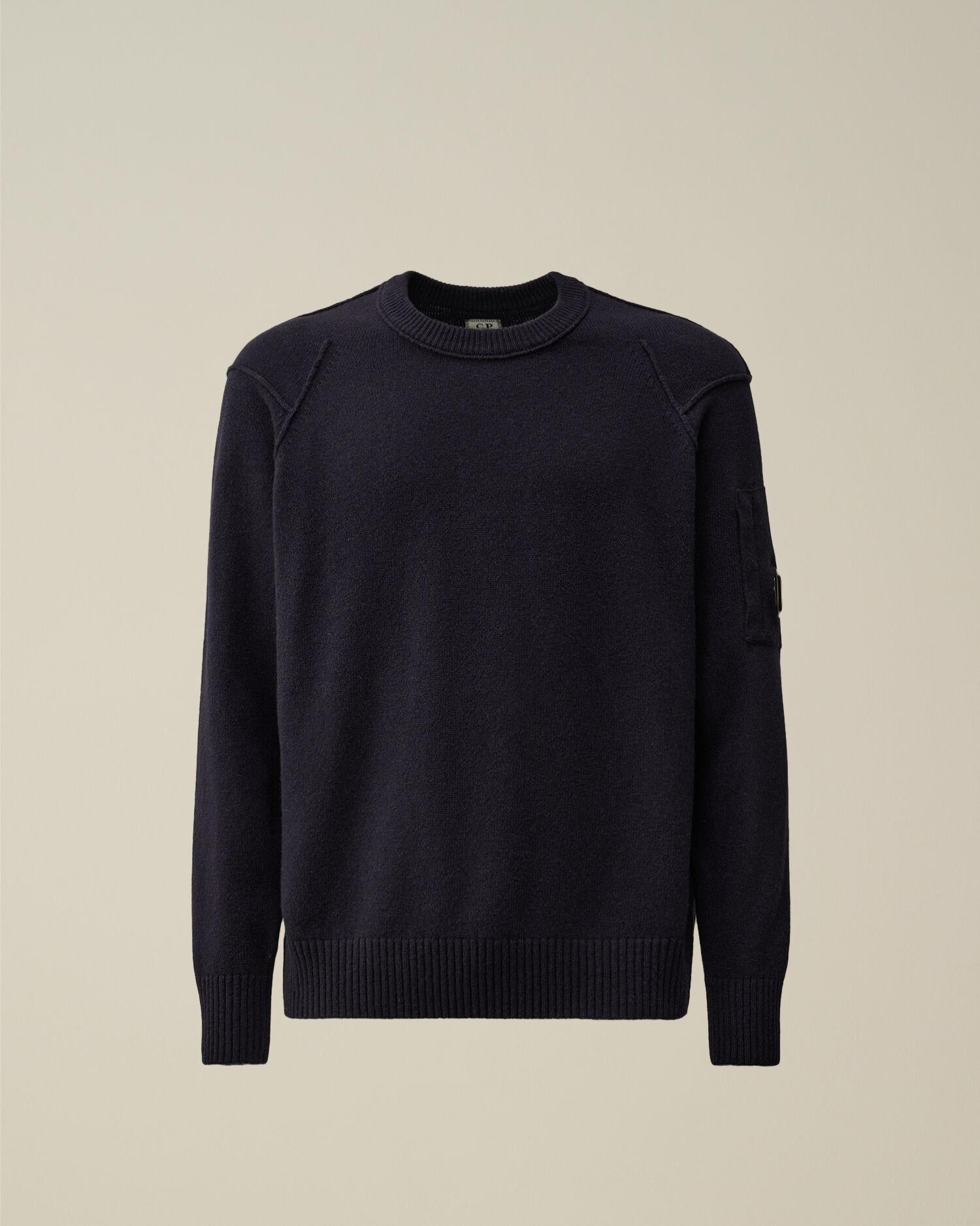 Lambswool GRS Crewneck Lens Sweater CMKN707A 888 C.P. COMPANY 