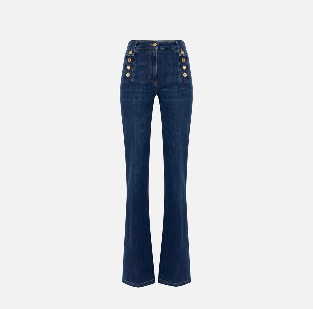 Jeans a palazzo con bottoni PJ02D56E2 104 ELISABETTA FRANCHI 