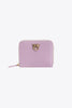 Portafoglio quadrato zip-around in pelle
