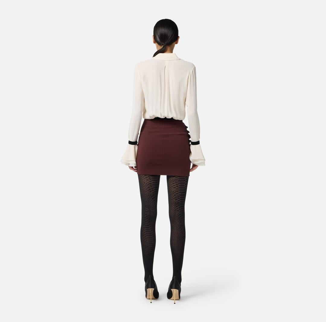 Camicia in georgette con bottoni gioiello CA13157E2 EF1 ELISABETTA FRANCHI 