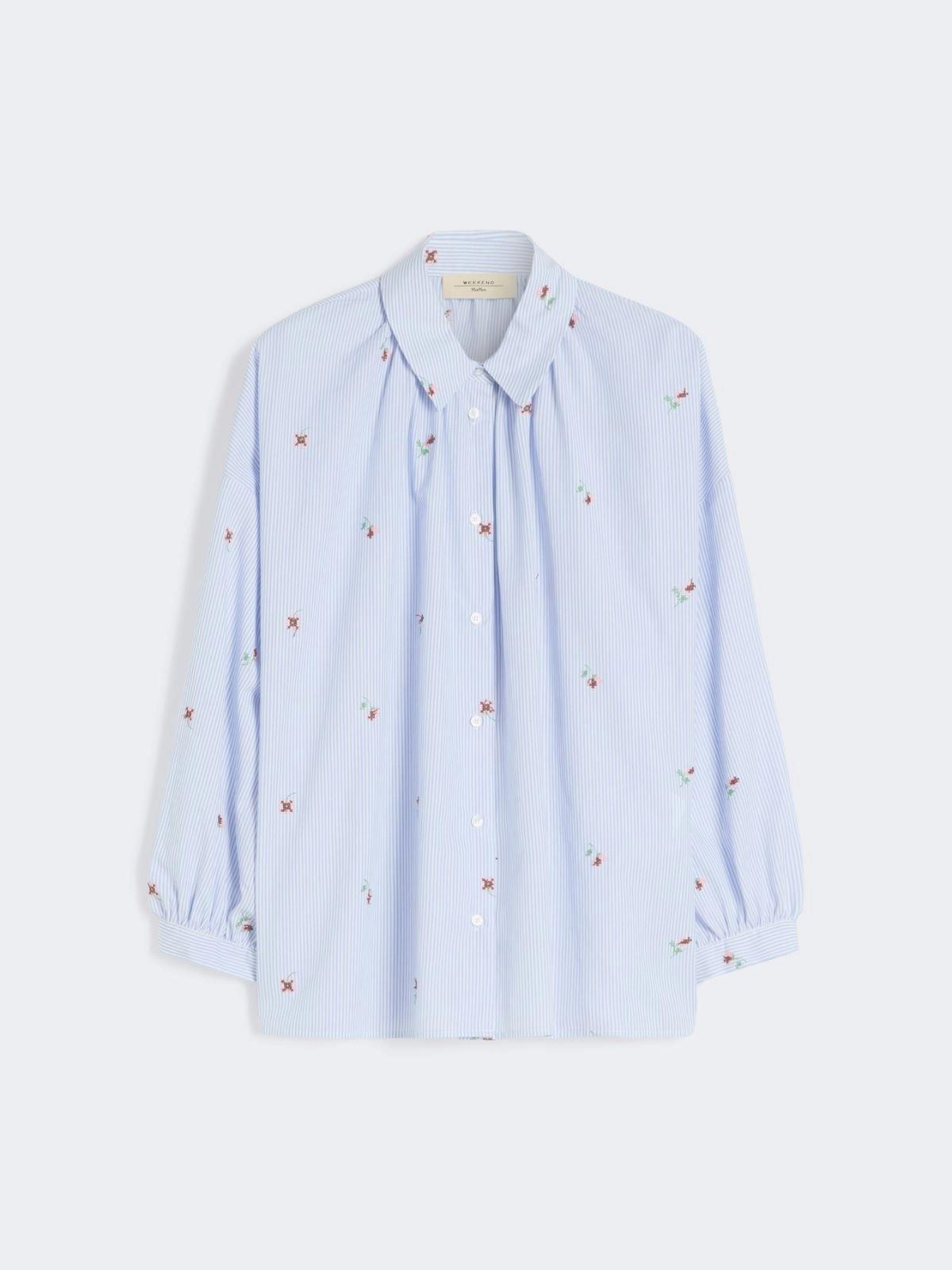WKDBUTTERFLY<BR/>Camicia in popeline con ricami - Azzurro<BR/> WKDBUTTERFLY 002 WEEKEND 