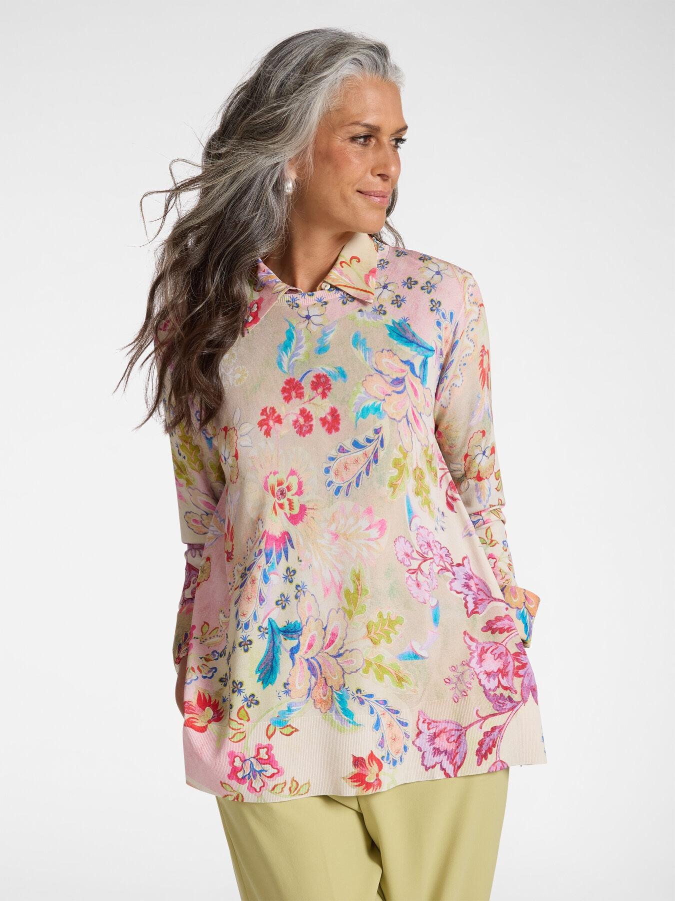 Maglia stampata misto viscosa<BR/> M604Z000745N S3 ELENA MIRO 
