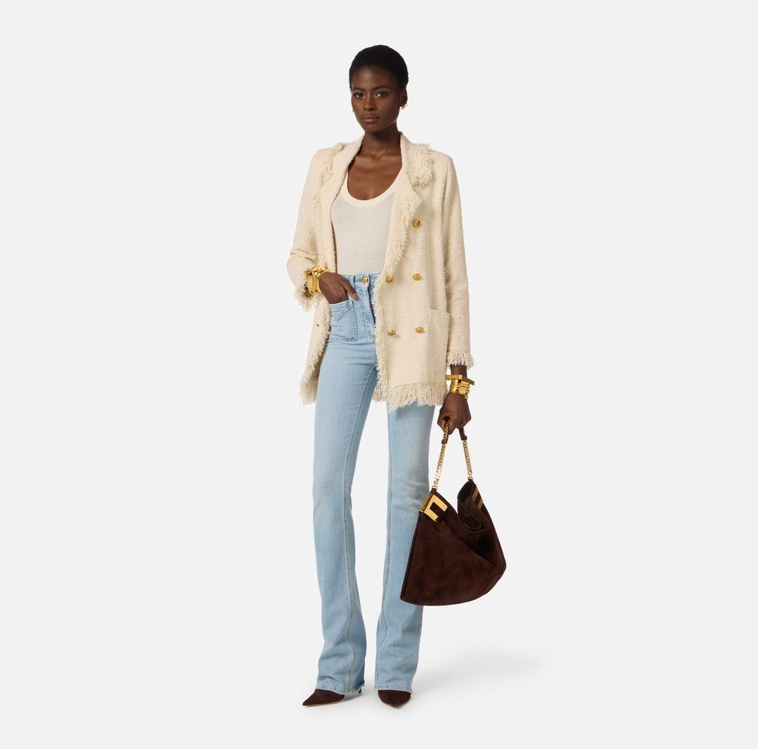 Jeans a zampetta con taschini PJ24N61E2 192 ELISABETTA FRANCHI 