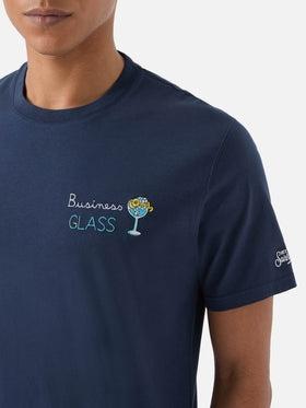 T-shirt Portofino blu con ricamo Business Glass<BR/> POT0001 00164L MC2 SAINT BARTH 