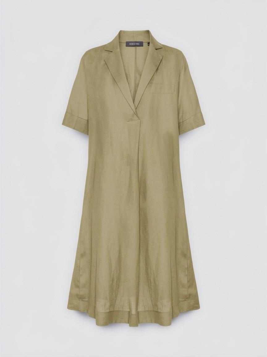 Abito chemisier in lino maniche corte<BR/> 7007P000315N A5 ELENA MIRO 