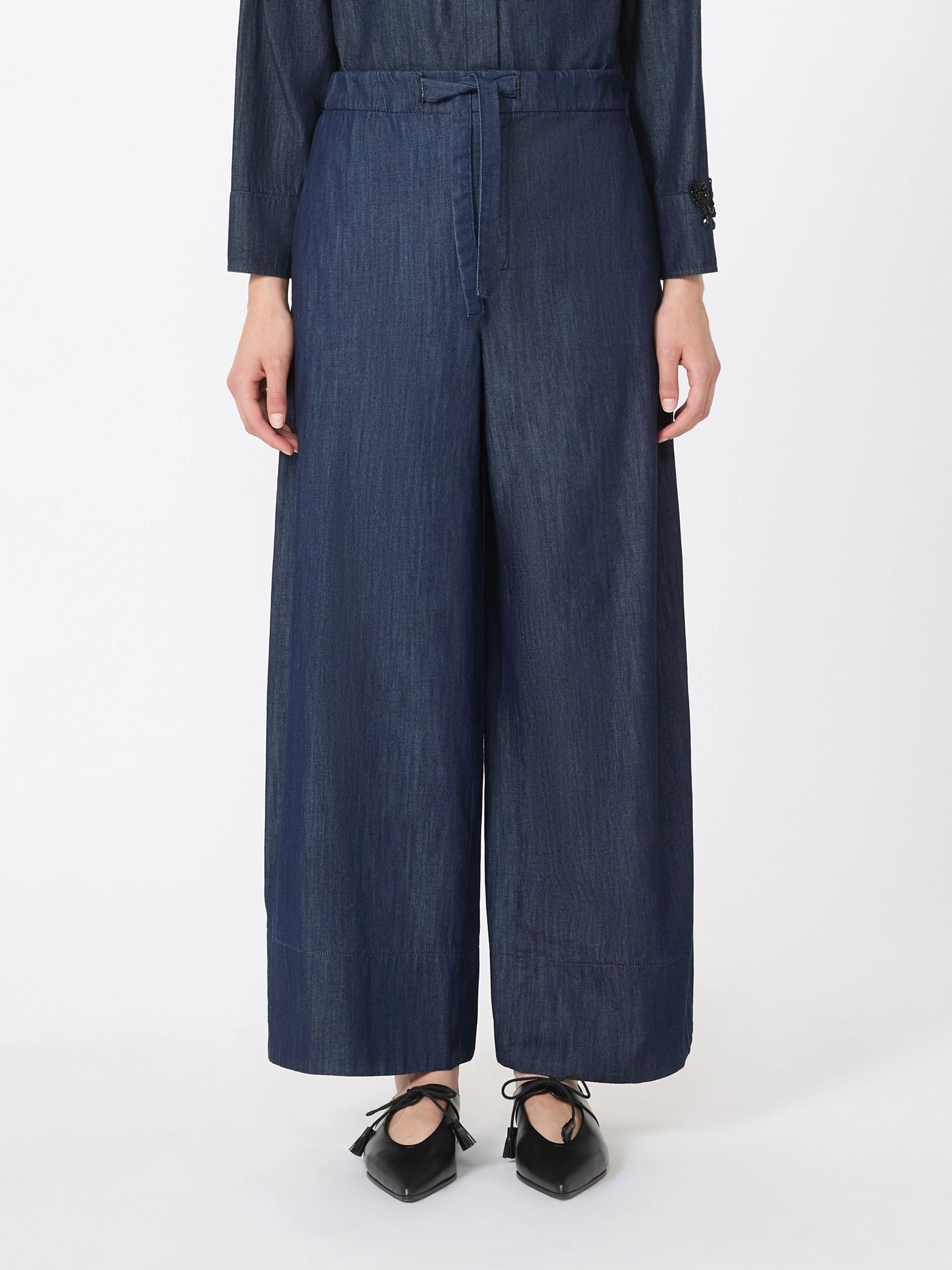 Pantalone jogging in denim - Blu notte<BR/> JOUR 001 TIMELESS 