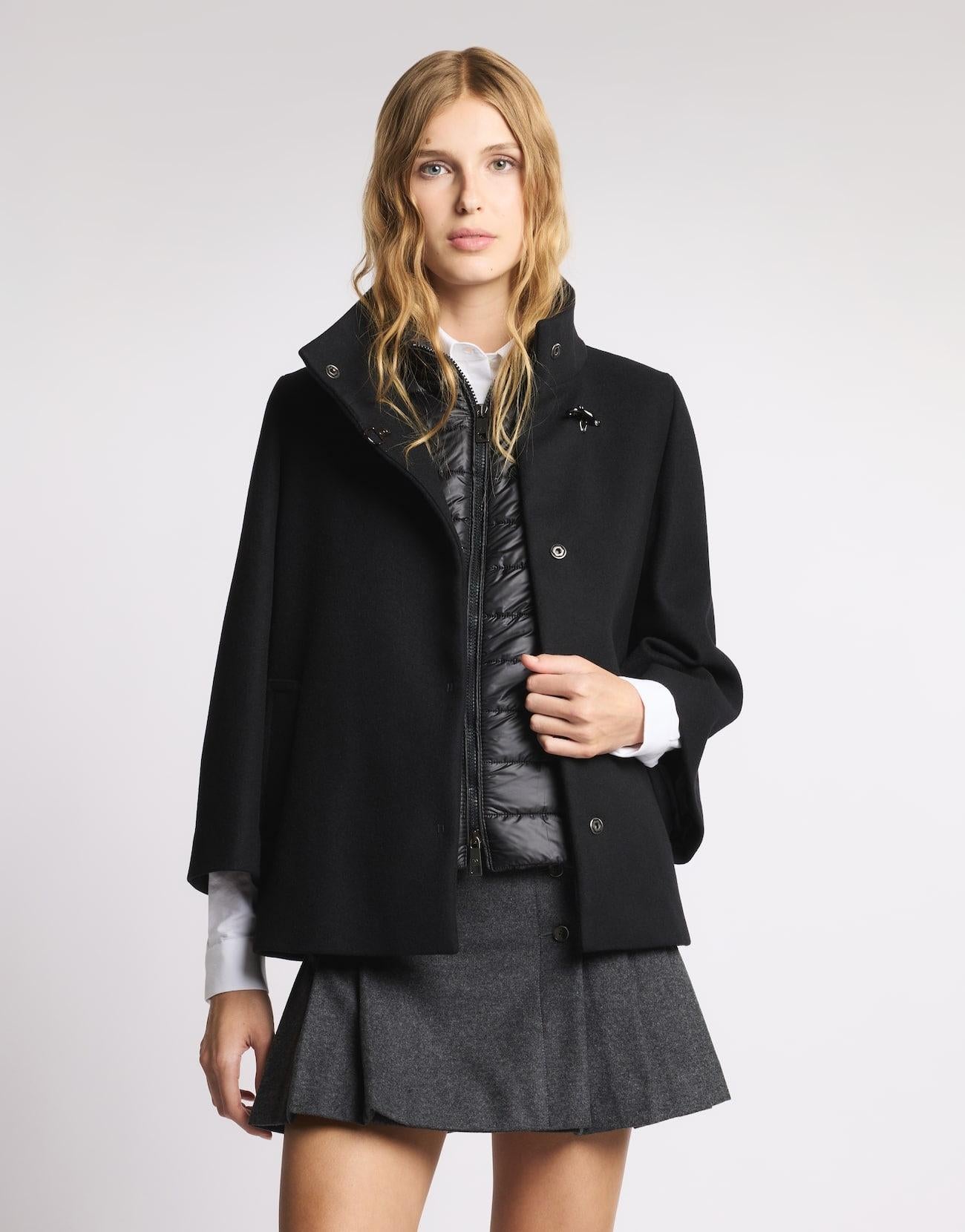 Cappa in Panno di Lana<BR/> NAW12514490SGL B999 FAY 