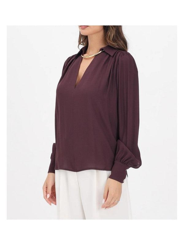 Camicia in georgette con dettaglio gioiello CA12356E2 EA4 ELISABETTA FRANCHI 