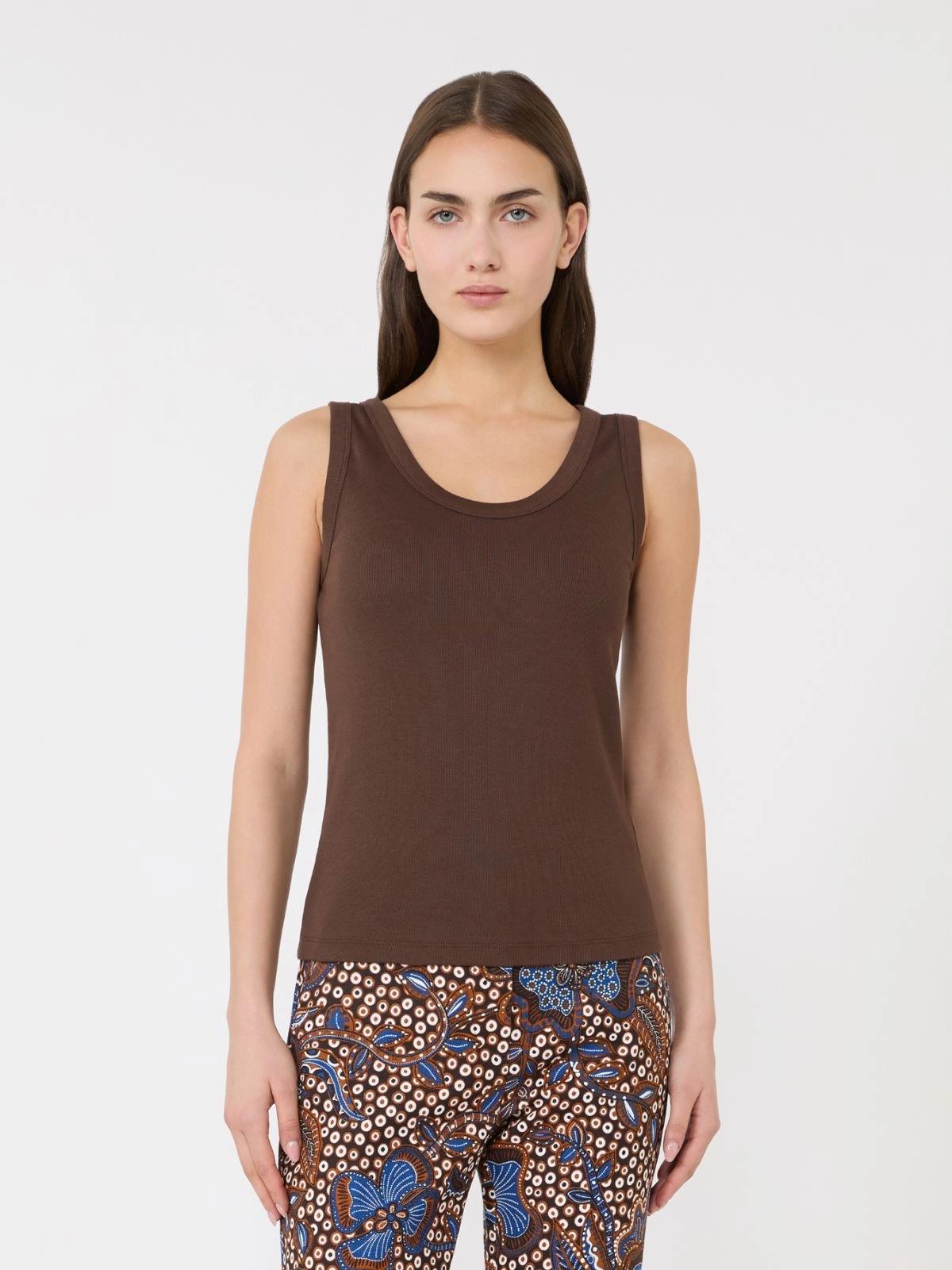 Top in cotone stretch - CIOCCOLATO<BR/> WKDMULTIC 003 WEEKEND 