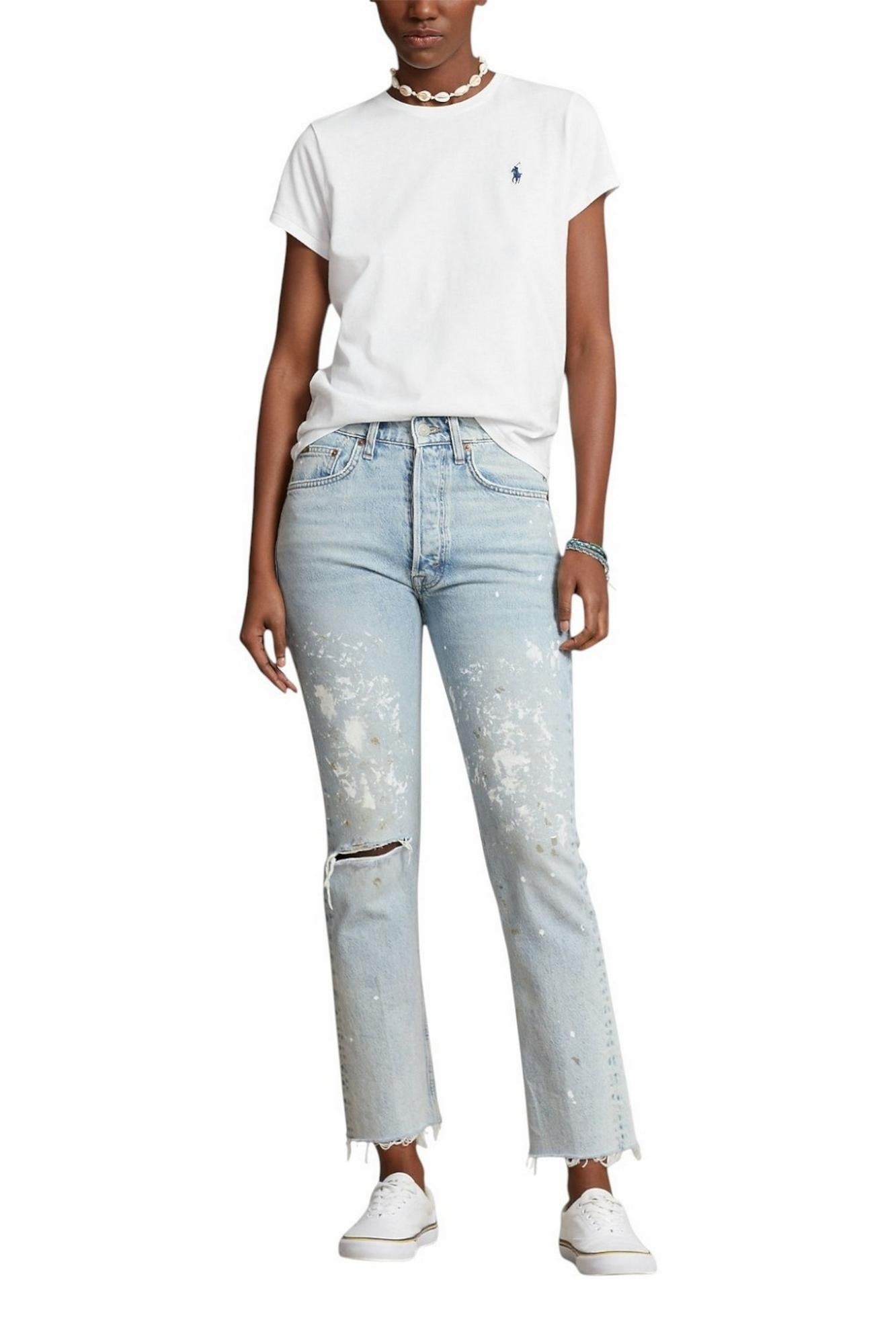 T-shirt donna in cotone classic fit 211B14605 032 RALPH LAUREN 