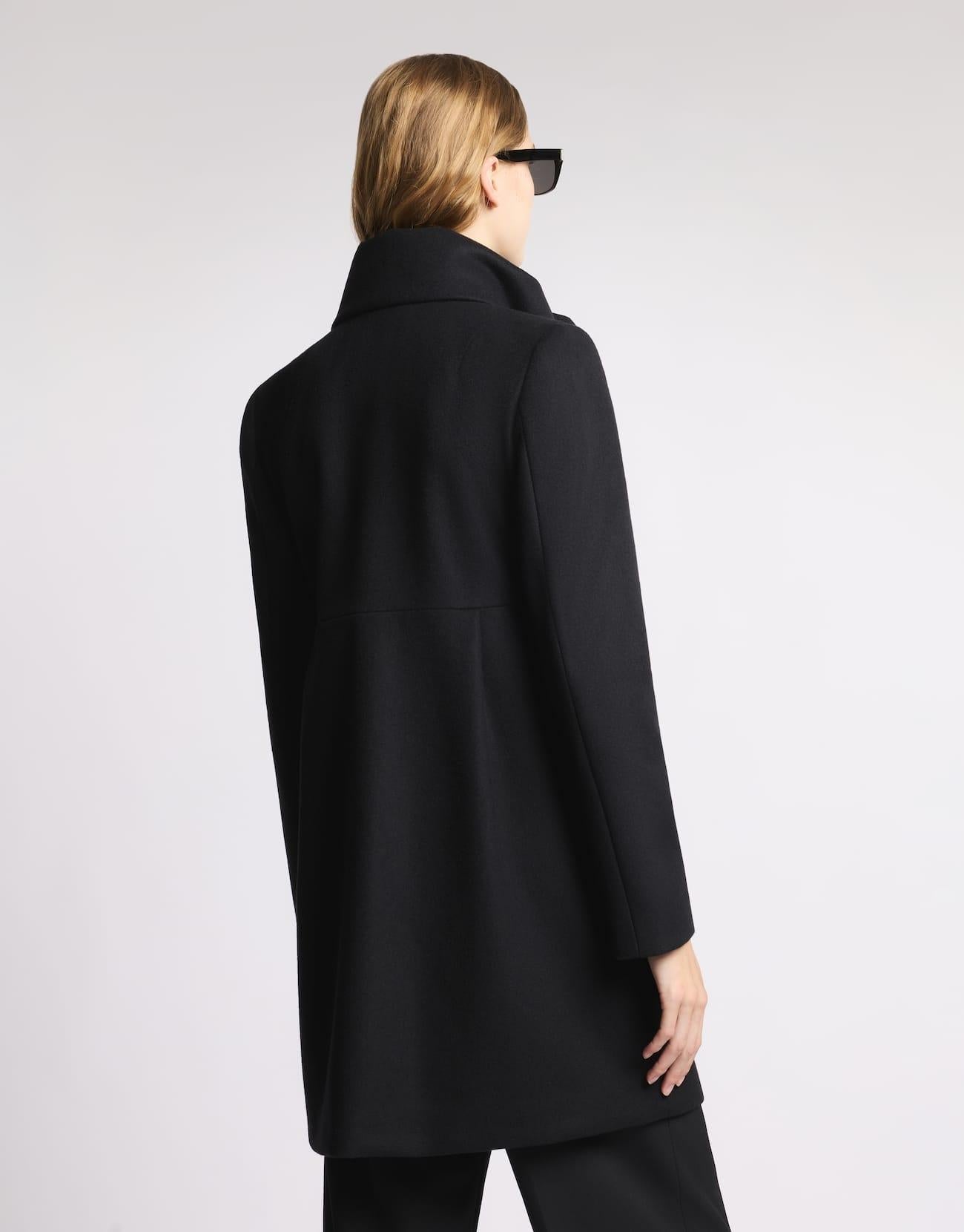 Romantic Coat in Panno di Lana<BR/> NAW5051Y050SGL B999 FAY 