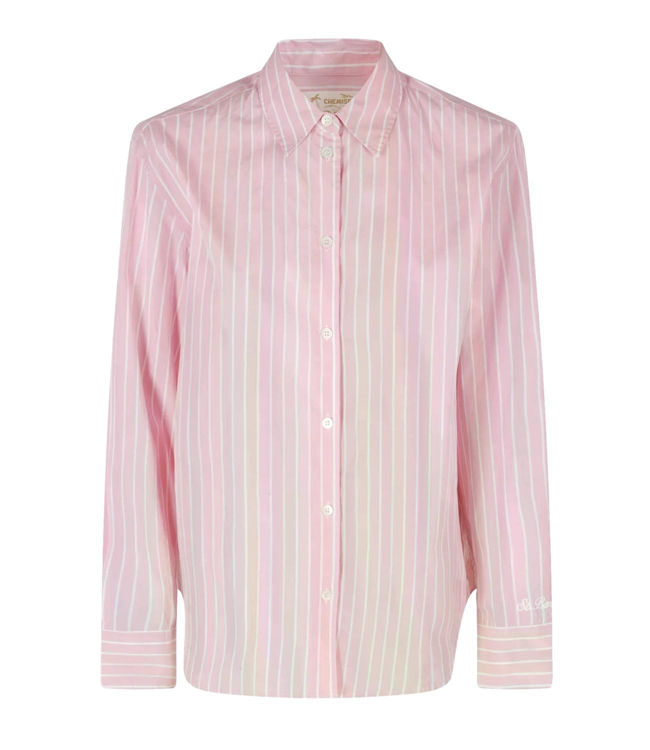 Camicia Meredith in cotone a righe rosa MDH001 00804L MC2 SAINT BARTH 
