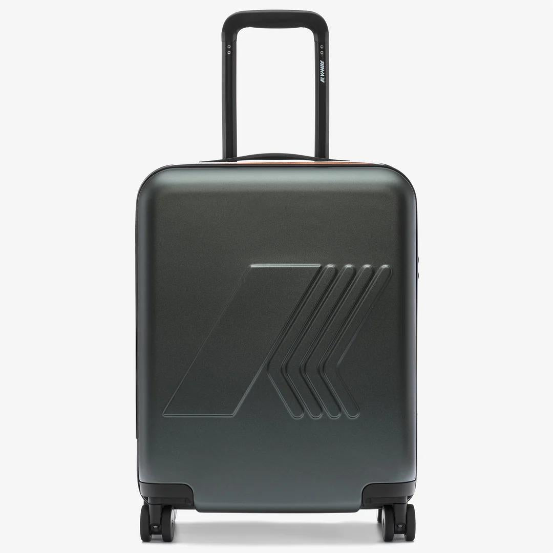 EUDOXIE LOGO<BR/>GREEN BLACKISH<BR/>Borsa trolley unisex in policarbonato K81372W WMR K-WAY 