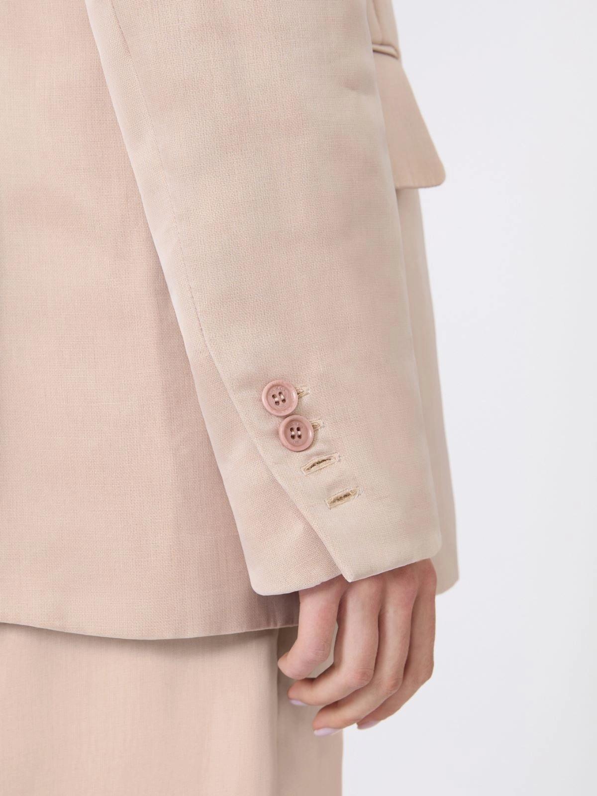 Blazer over in tela di lino e organza - Cammello<BR/> MXSFELTRO 003 MAX MARA SFILATA 