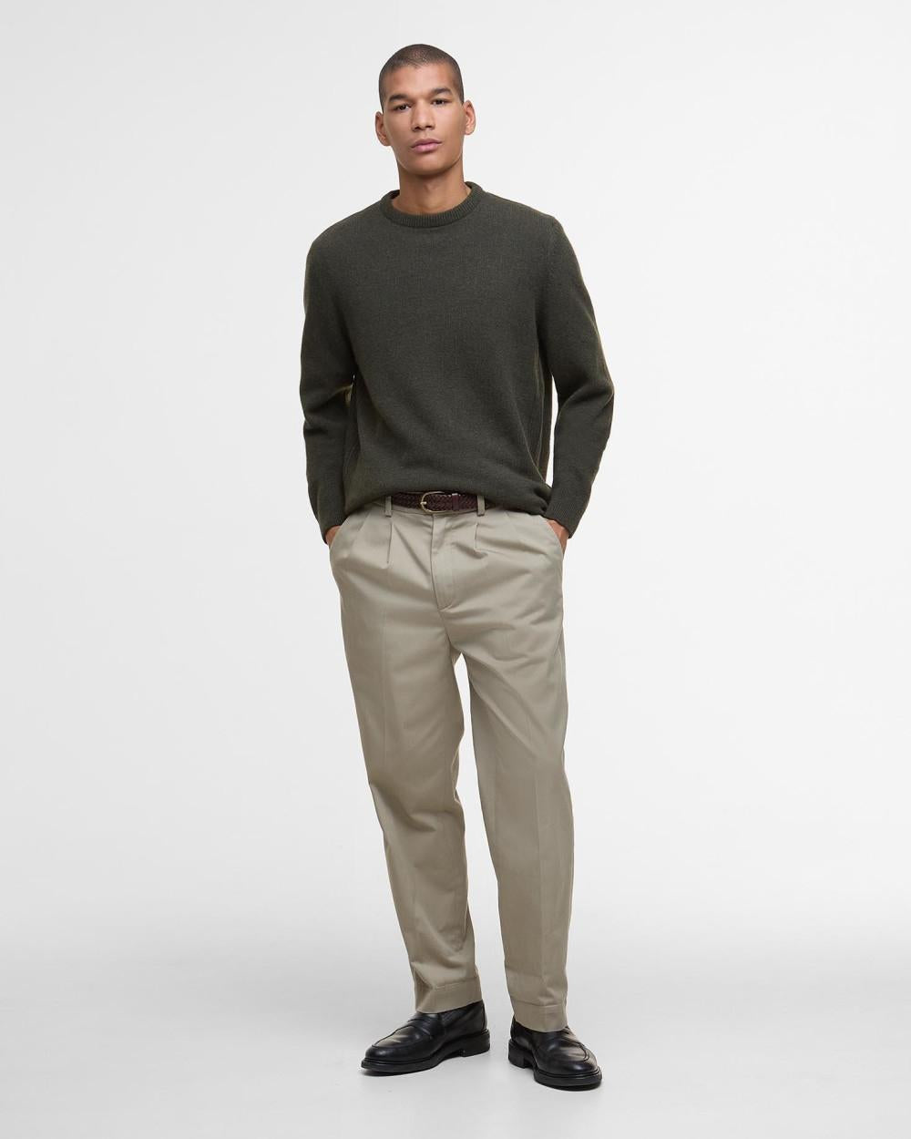 Maglione girocollo in pura lana Holden MKN1576 OL91 BARBOUR 