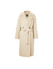 Cappotto midi doppiopetto in lana beige