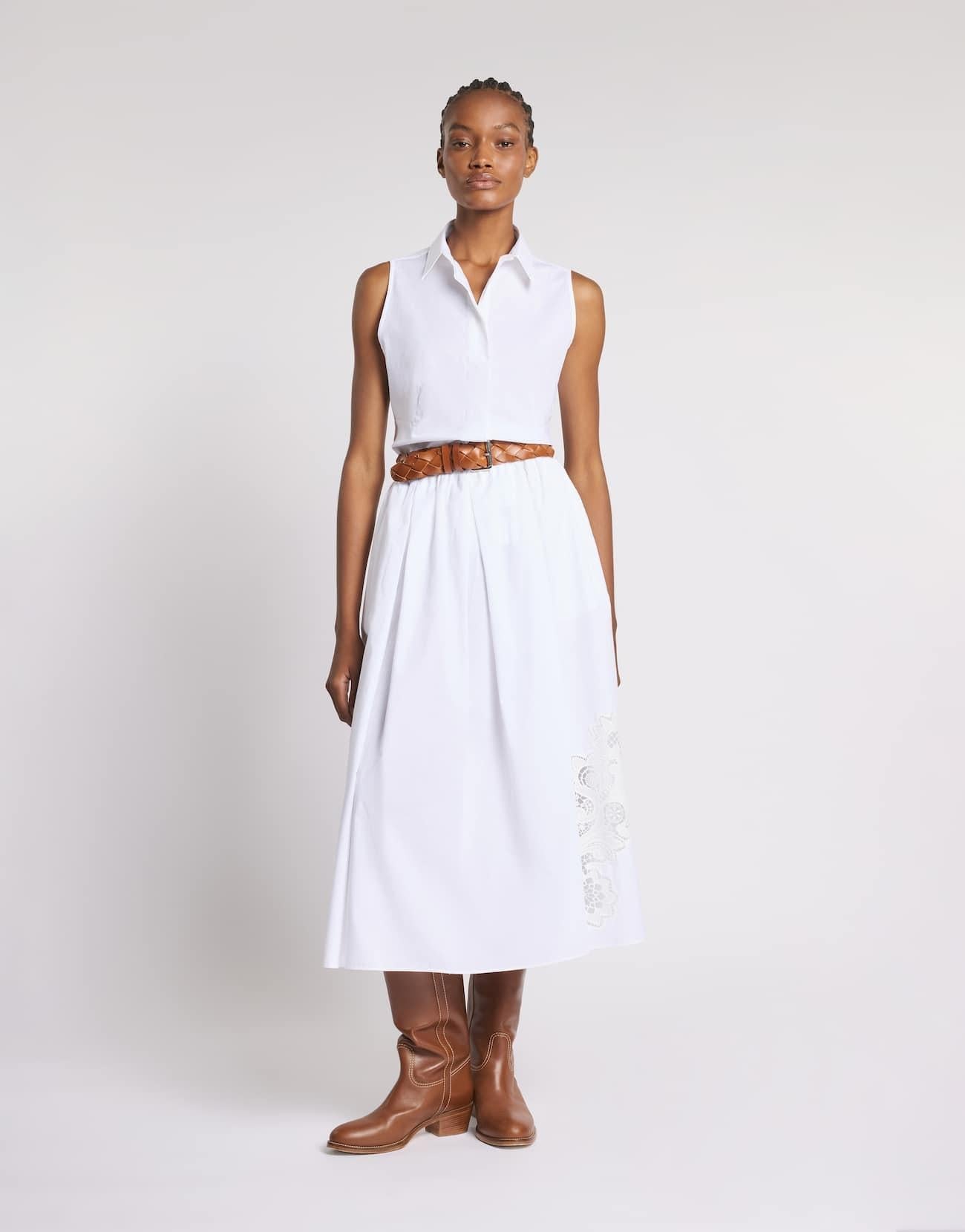 Camicia Smanicata Regular Fit in Popeline Stretch<BR/> NCWA452575SZGR B001 FAY 