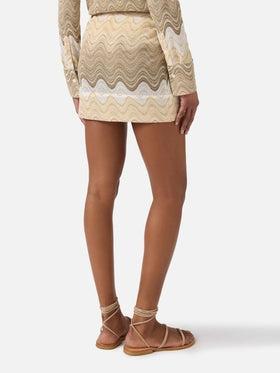 Gonna pareo Angie in raschel degradé beige<BR/> ANGI001 02022L MC2 SAINT BARTH 