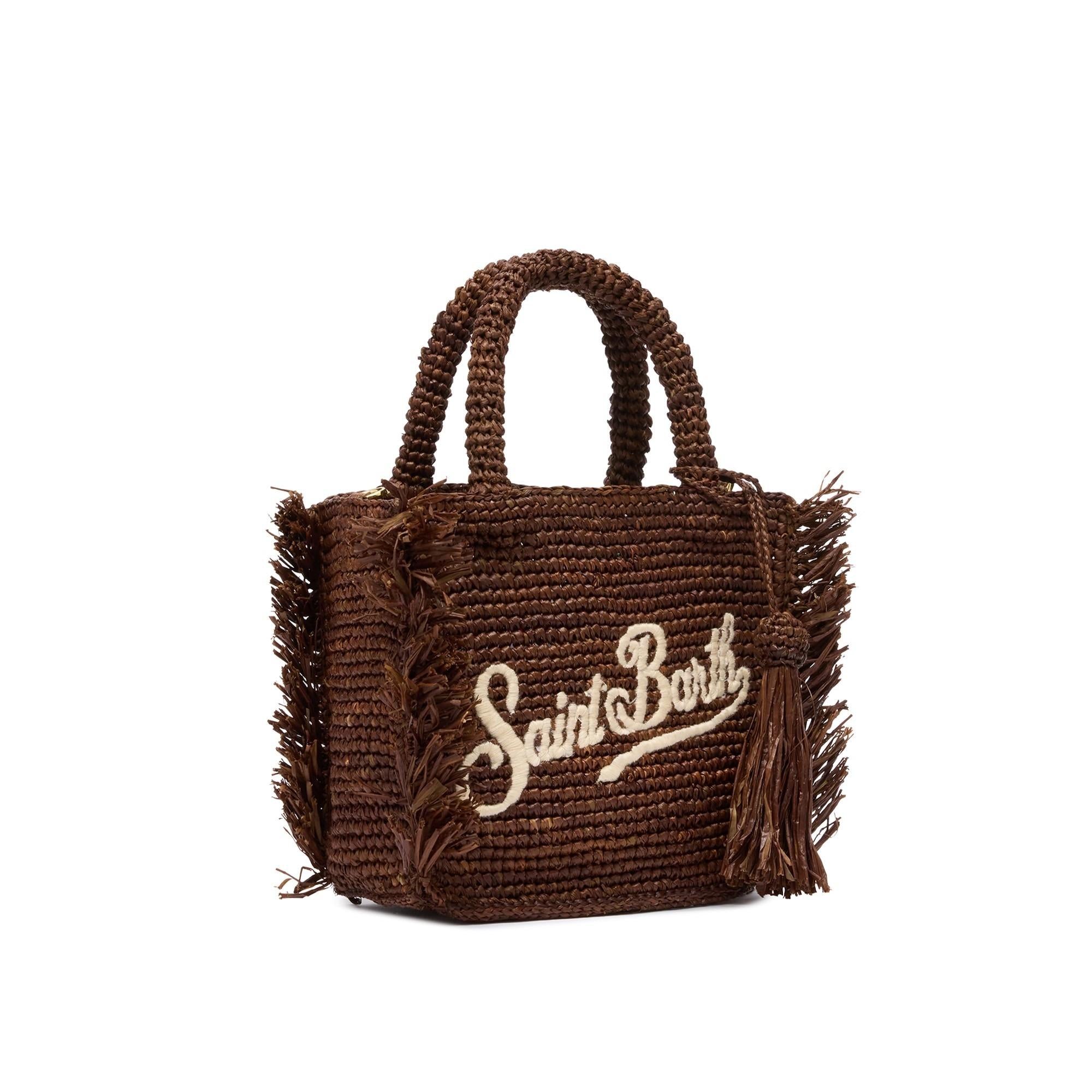 SAINT BARTH Borsa Vanity Mini marrone in rafia VAMI017 00452L MC2 SAINT BARTH 