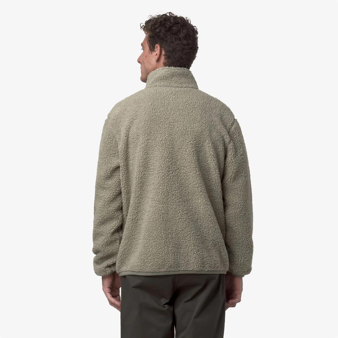 PASCAL SHERPA POLAR REVERSIBLE<BR/>GREEN OAK-GREEN OAK<BR/>Giacca reversibile in pile verde da uomo con sherpa e pile polare K3132PW B35 K-WAY 