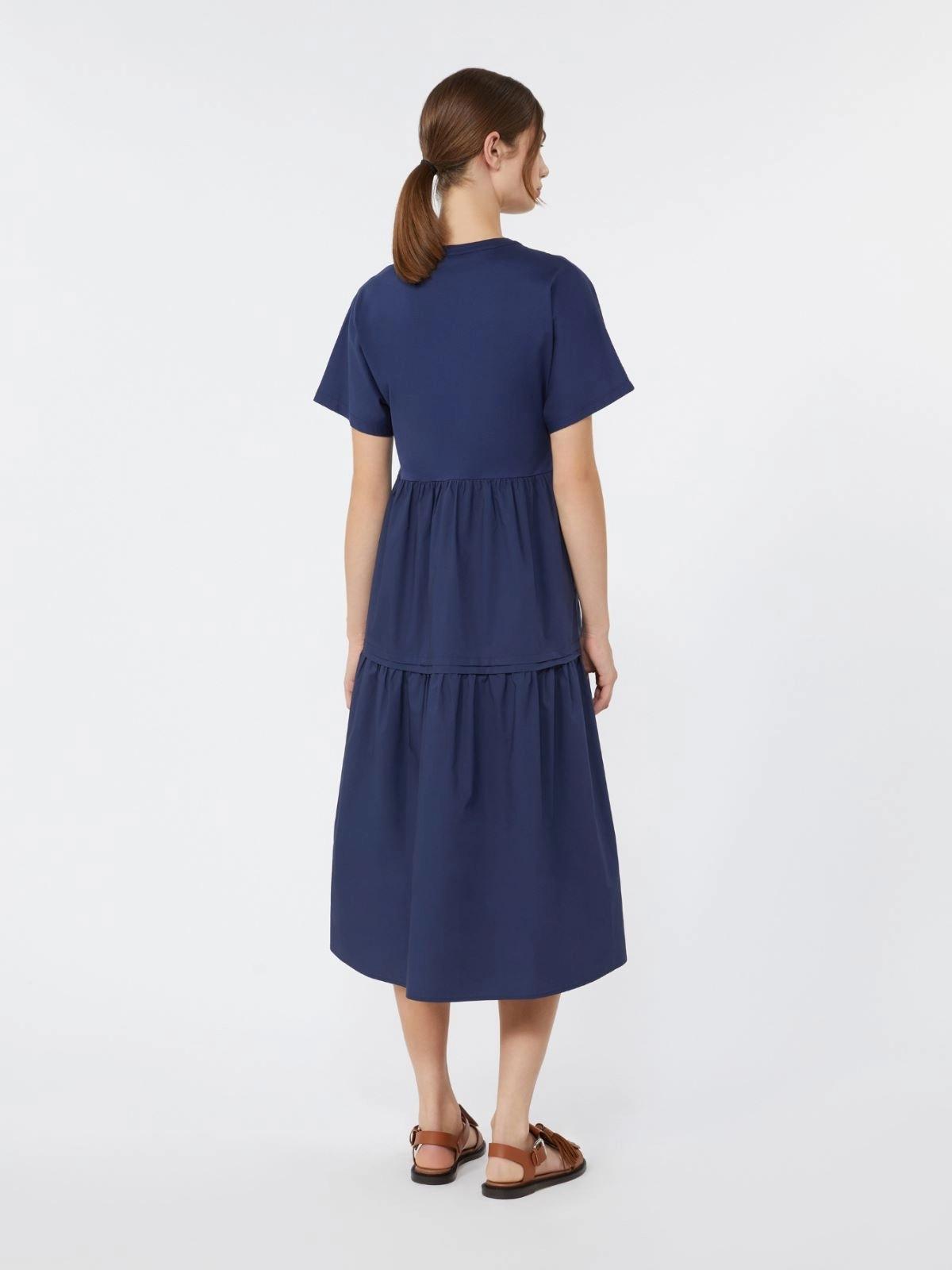 Abito a balze in jersey di cotone - BLU<BR/> WKDCAPSULA 005 WEEKEND 
