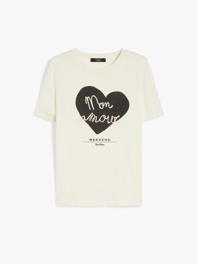 T-shirt donna in jersey di cotone con stampa cuore VELLO 005 WEEKEND 