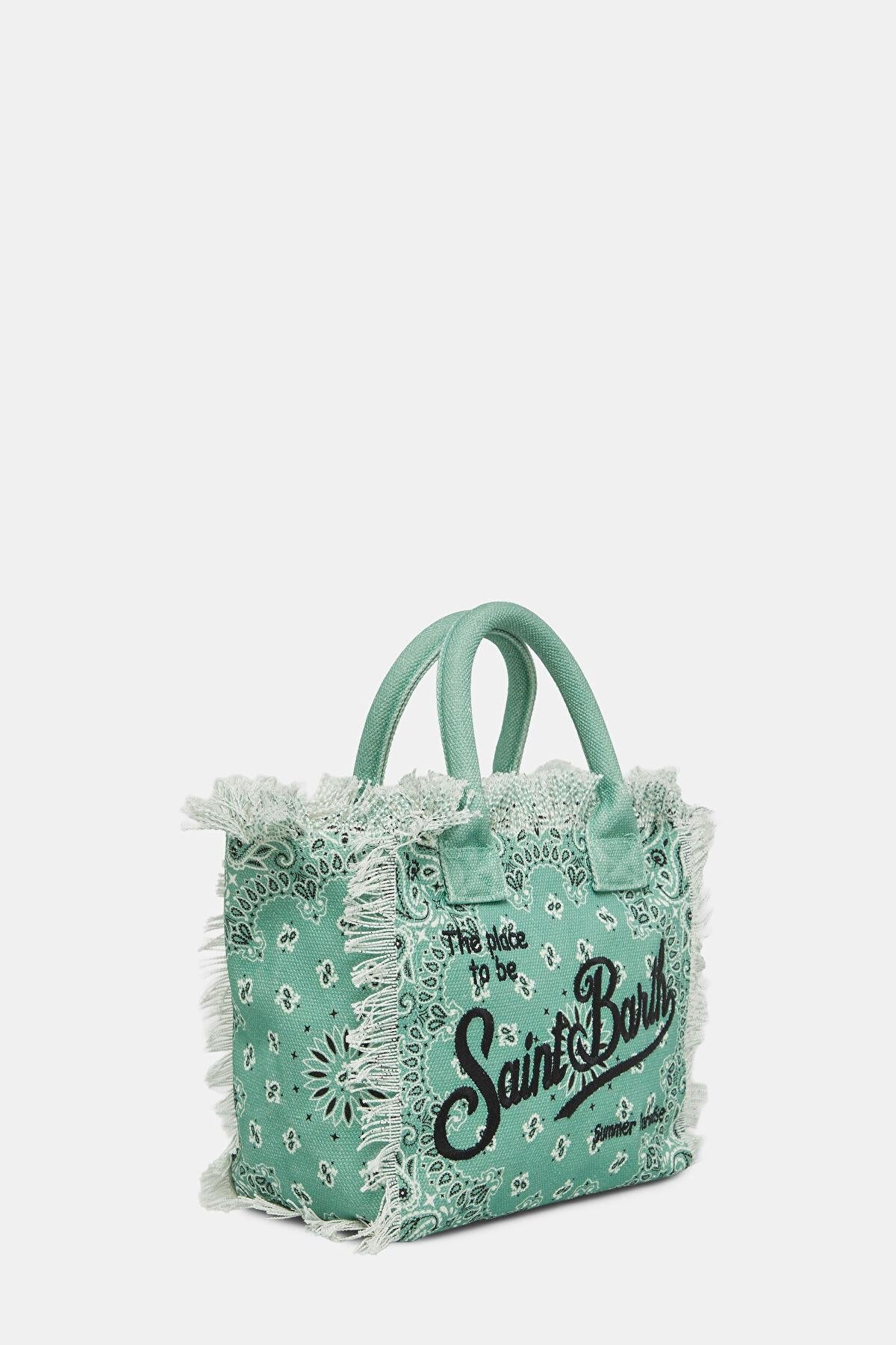 BORSA COLETTE IN TELA - STAMPA BANDANA VERDE CHIARO COL0001 02566L MC2 SAINT BARTH 