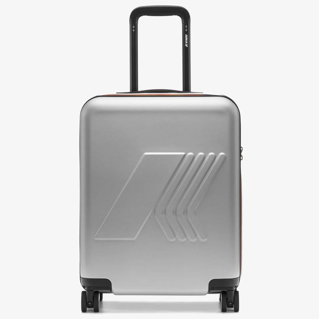 EUDOXIE LOGO<BR/>GREY MD<BR/>Trolley rigido unisex grigio con ruote girevoli K81372W 08Y K-WAY 