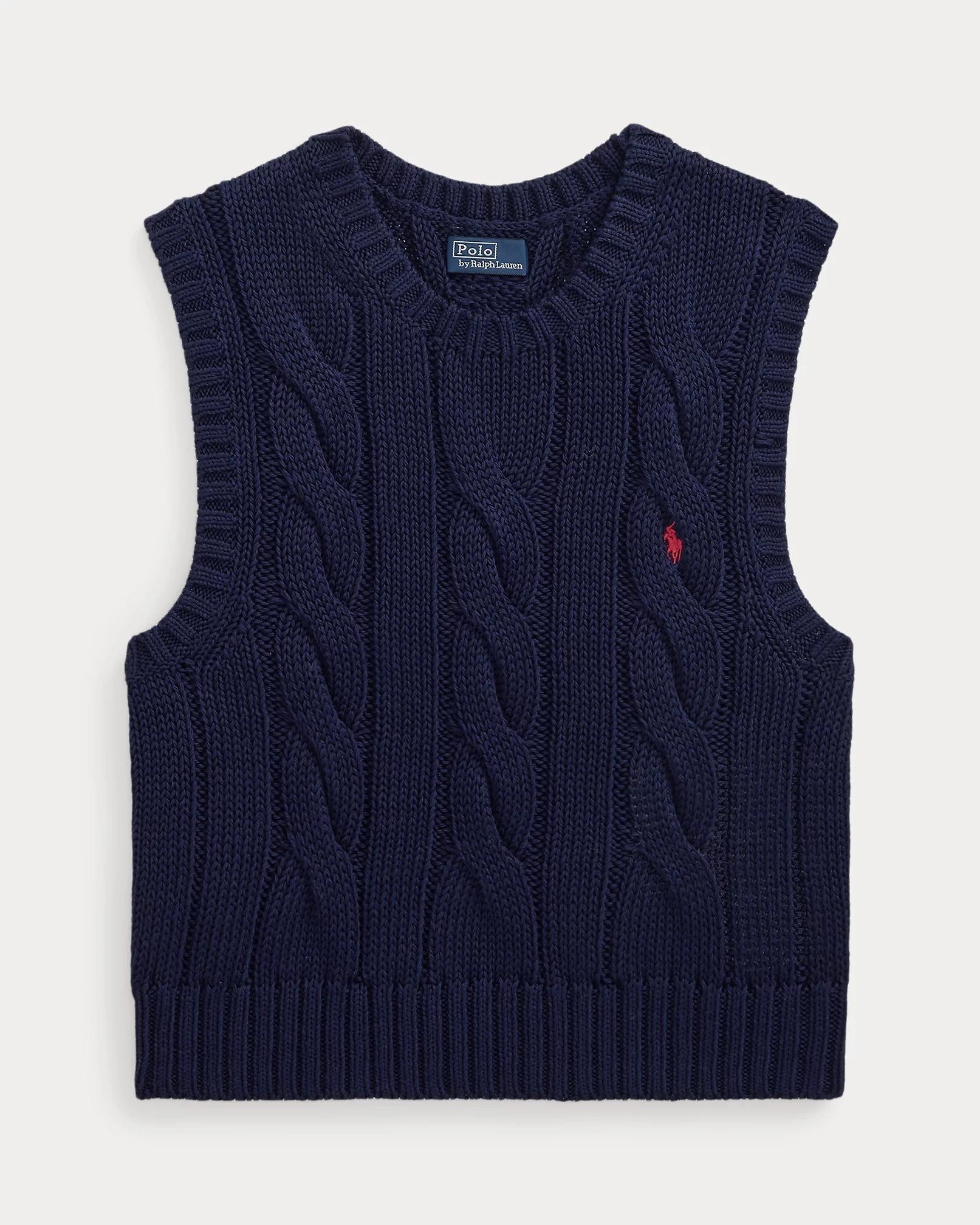 Gilet corto in cotone a trecce